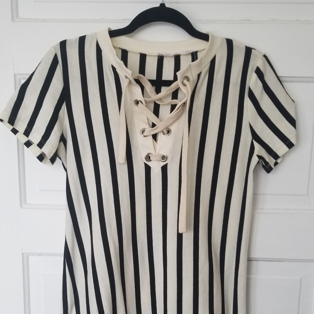 Striped T shirt dress